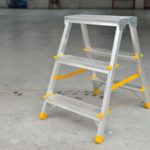 Opened small metal step ladder